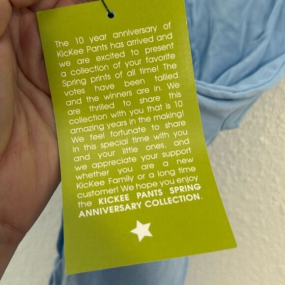 NWT-Kickee Pants-Bamboo light blue muffin ruffle Coverall w/ Zipper-Size 3-6 mon - Picture 3 of 7